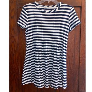 Paper Crane Navy and White Striped Short Sleeve Dress